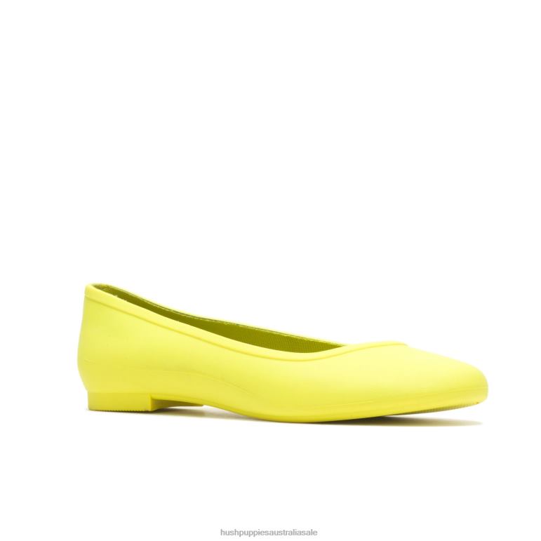 Electric Yellow Brite Pops Flat Women Hush Puppies Flat Shoes F264D88