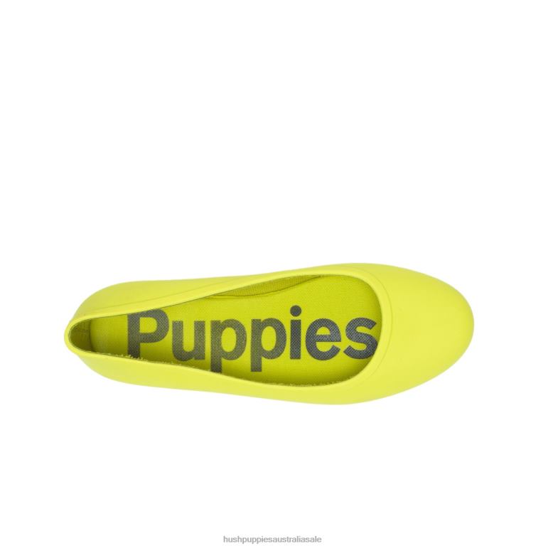 Electric Yellow Brite Pops Flat Women Hush Puppies Flat Shoes F264D88