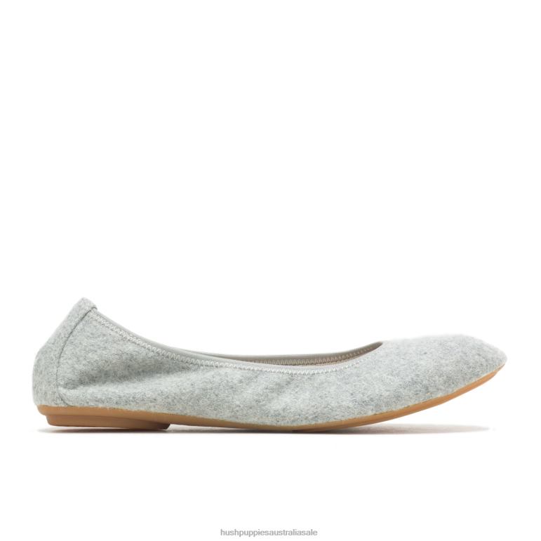 Grey Wool Chaste Ballet Flat 2 Women Hush Puppies Ballet Flat F264D77