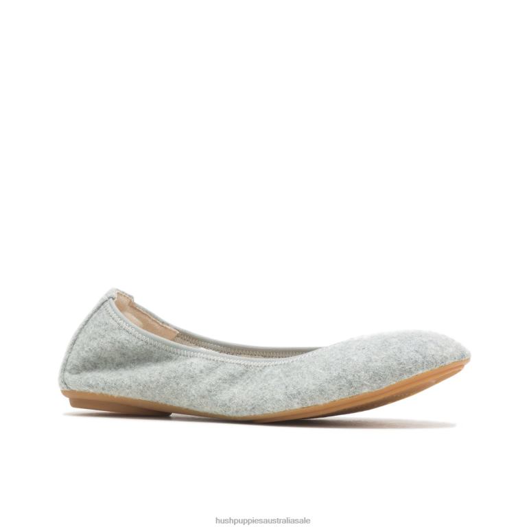Grey Wool Chaste Ballet Flat 2 Women Hush Puppies Ballet Flat F264D77