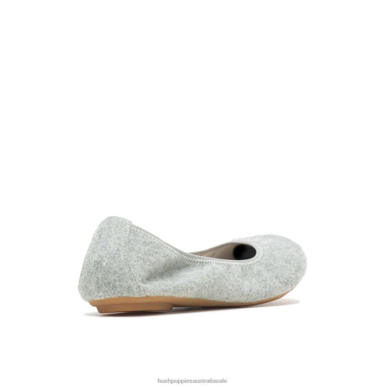 Grey Wool Chaste Ballet Flat 2 Women Hush Puppies Ballet Flat F264D77