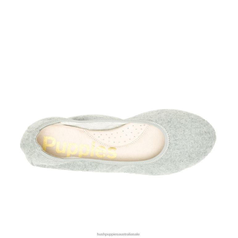 Grey Wool Chaste Ballet Flat 2 Women Hush Puppies Ballet Flat F264D77