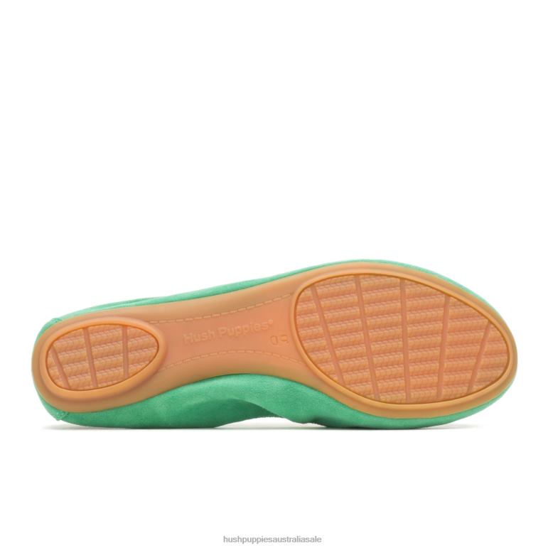 Jade Green Suede Chaste Ballet Flat 2 Women Hush Puppies Ballet Flat F264D80