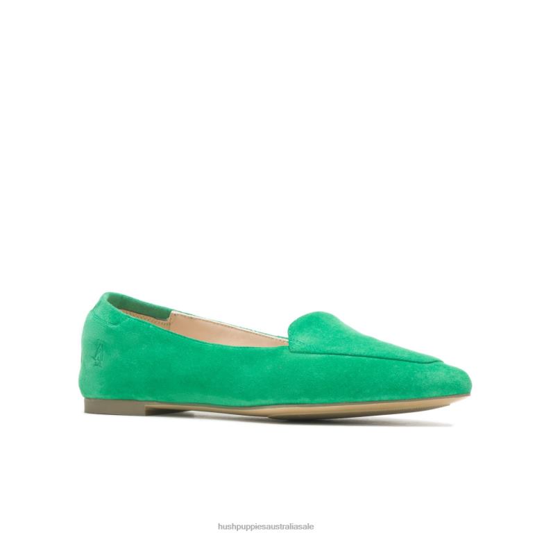 Jade Green Suede Hazel Pointe Flat Women Hush Puppies Flat Shoes F264D71