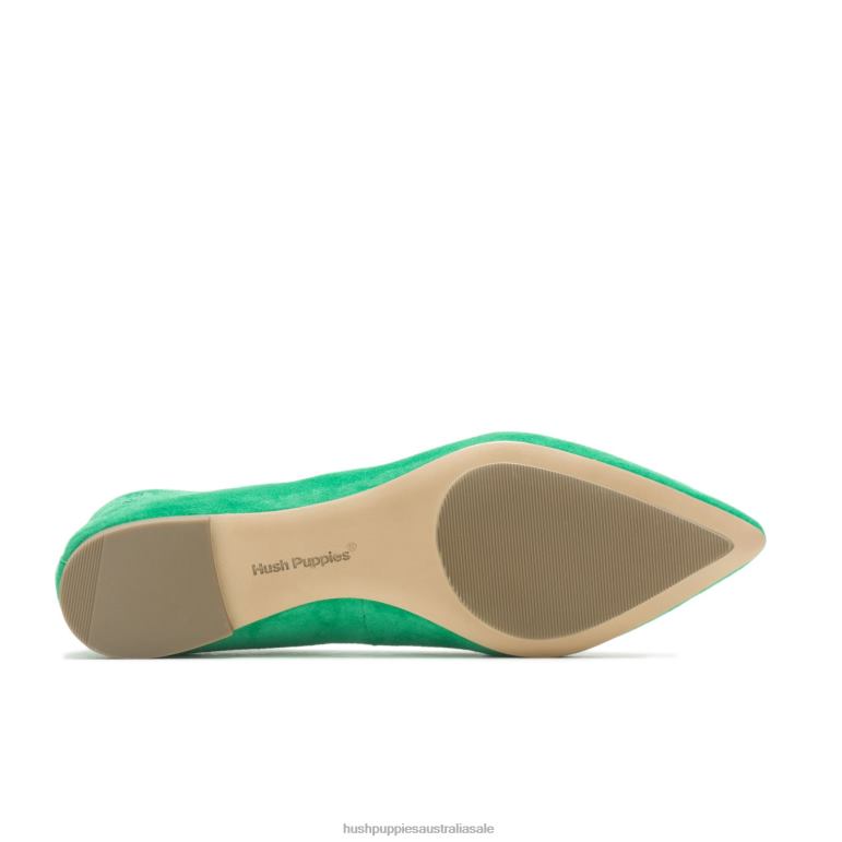 Jade Green Suede Hazel Pointe Flat Women Hush Puppies Flat Shoes F264D71