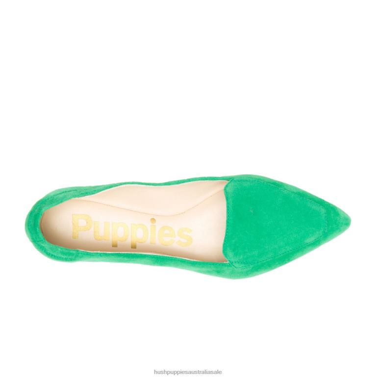 Jade Green Suede Hazel Pointe Flat Women Hush Puppies Flat Shoes F264D71