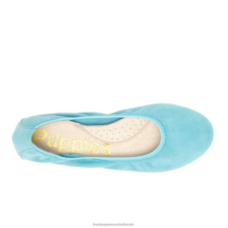 Maui Blue Suede Chaste Ballet Flat 2 Women Hush Puppies Ballet Flat F264D79
