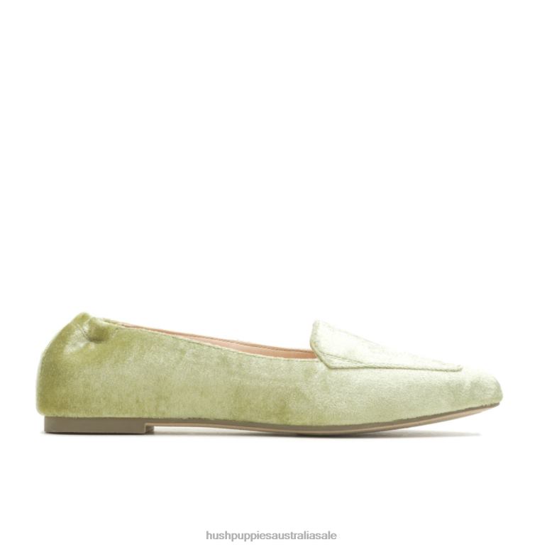 Moss Green Velvet Hazel Pointe Flat Women Hush Puppies Flat Shoes F264D60