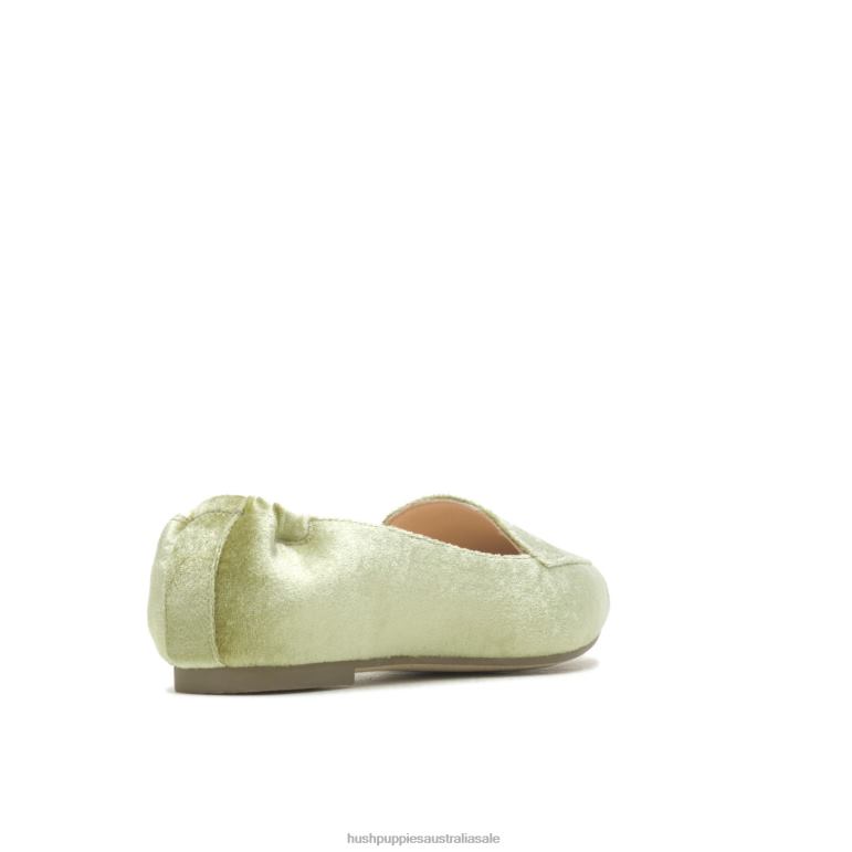 Moss Green Velvet Hazel Pointe Flat Women Hush Puppies Flat Shoes F264D60