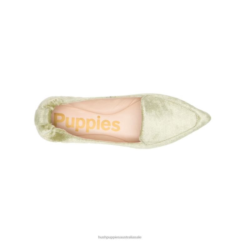 Moss Green Velvet Hazel Pointe Flat Women Hush Puppies Flat Shoes F264D60