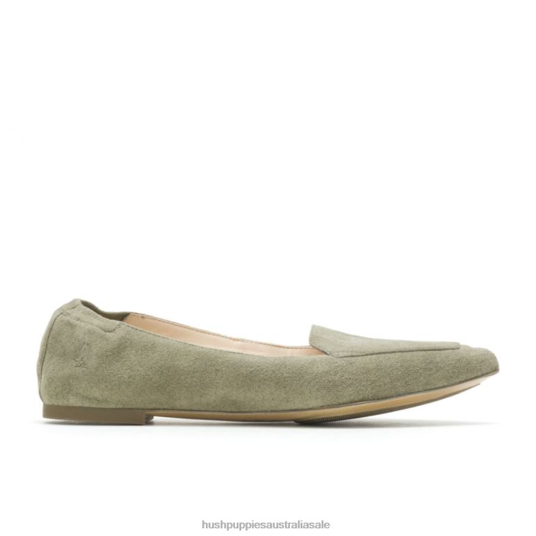 Olive Suede Hazel Pointe Flat Women Hush Puppies Flat Shoes F264D56