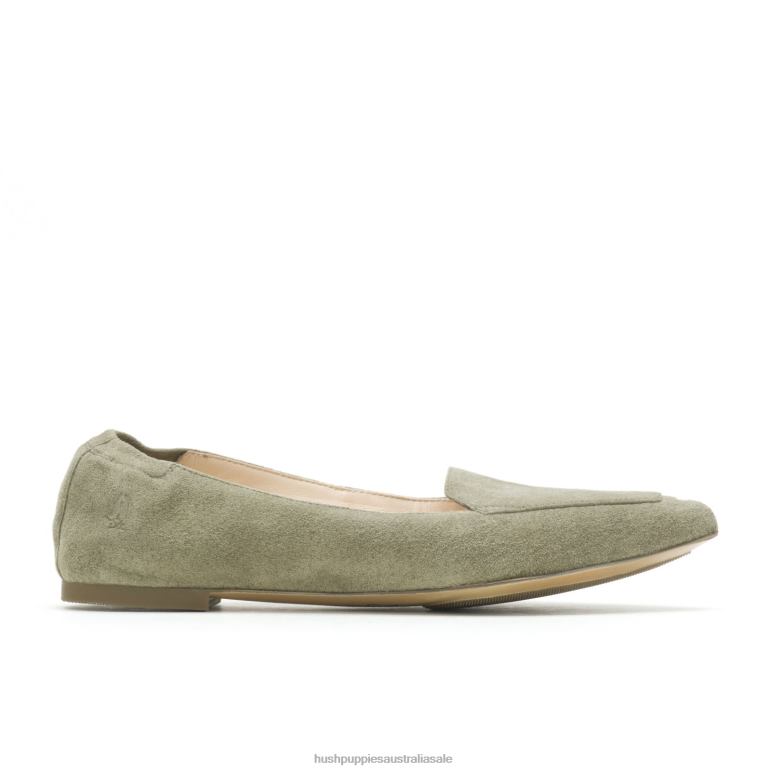 Olive Suede Hazel Pointe Flat Women Hush Puppies Flat Shoes F264D56