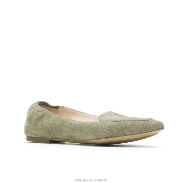 Olive Suede Hazel Pointe Flat Women Hush Puppies Flat Shoes F264D56