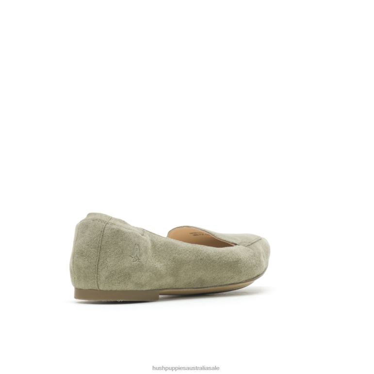 Olive Suede Hazel Pointe Flat Women Hush Puppies Flat Shoes F264D56