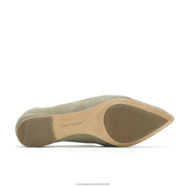 Olive Suede Hazel Pointe Flat Women Hush Puppies Flat Shoes F264D56