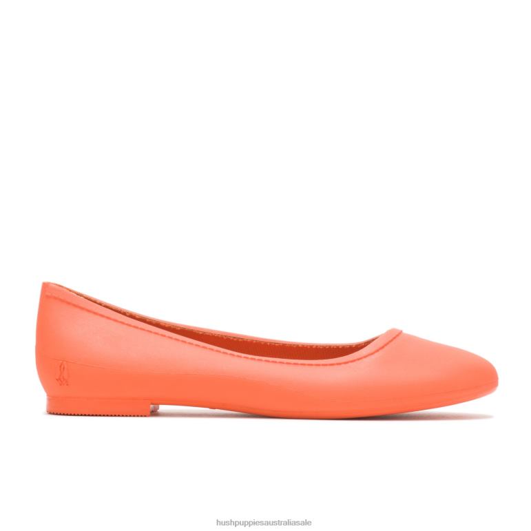 Orange Brite Pops Flat Women Hush Puppies Flat Shoes F264D87