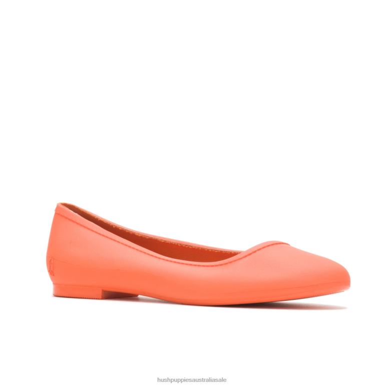 Orange Brite Pops Flat Women Hush Puppies Flat Shoes F264D87