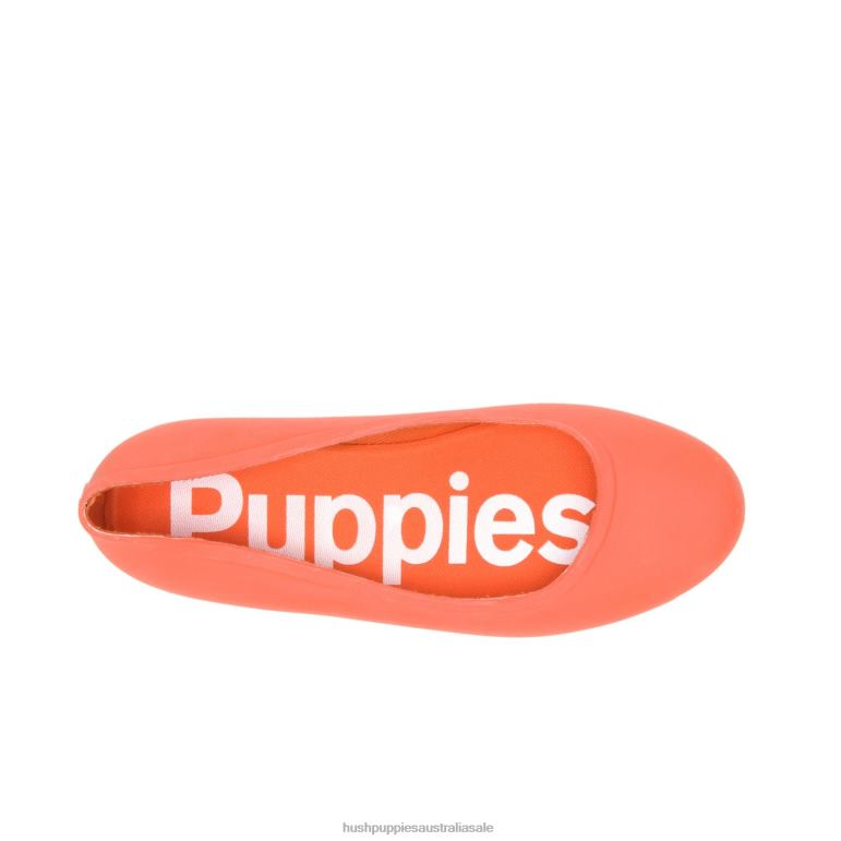 Orange Brite Pops Flat Women Hush Puppies Flat Shoes F264D87