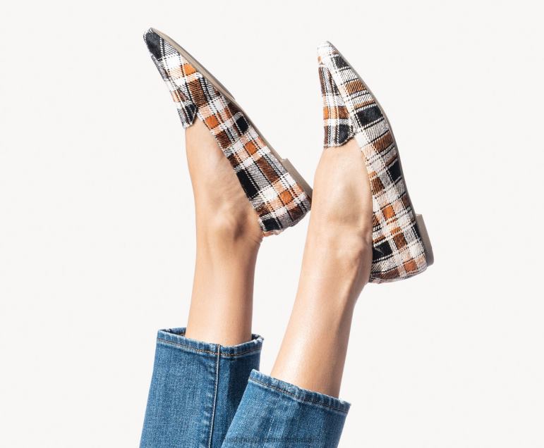 Retro Plaid Hazel Pointe Flat Women Hush Puppies Flat Shoes F264D61