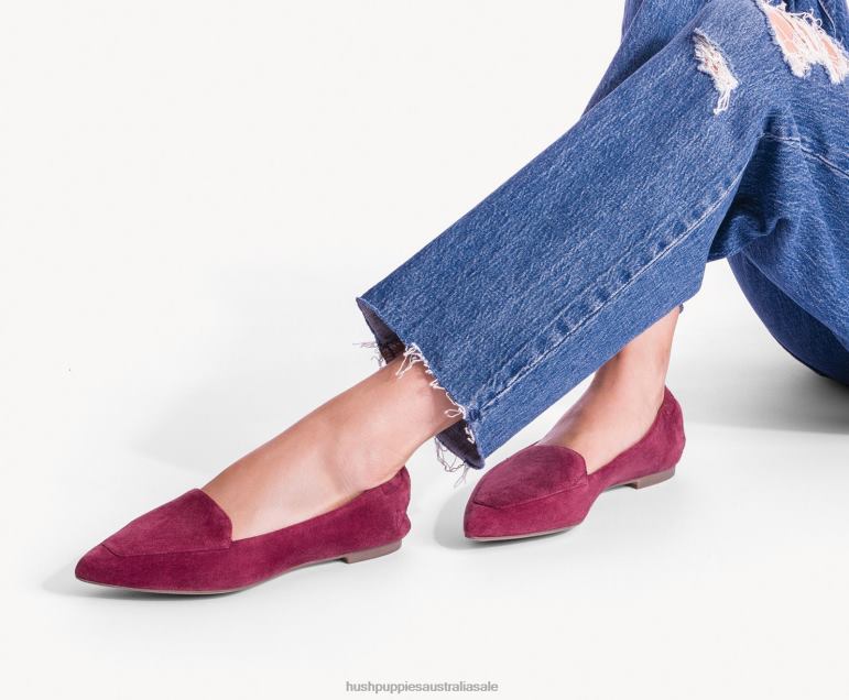 Rhubarb Red Hazel Pointe Flat Women Hush Puppies Flat Shoes F264D53
