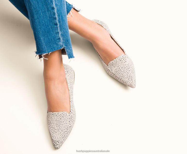 Snow Leopard Suede Hazel Pointe Flat Women Hush Puppies Flat Shoes F264D69