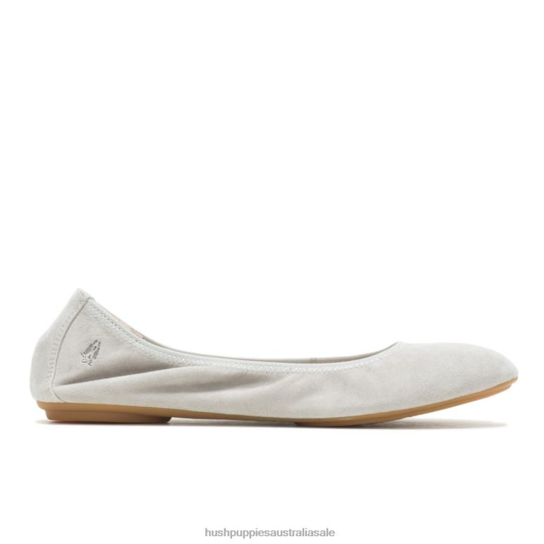 Soft Grey Suede Chaste Ballet Flat 2 Women Hush Puppies Ballet Flat F264D83