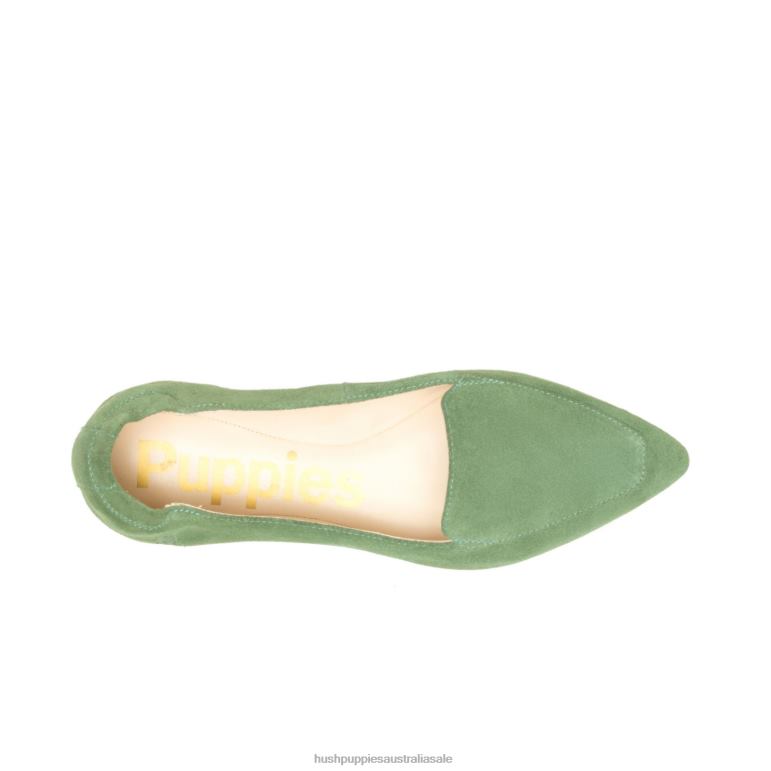 Soft Sage Suede Hazel Pointe Flat Women Hush Puppies Flat Shoes F264D58