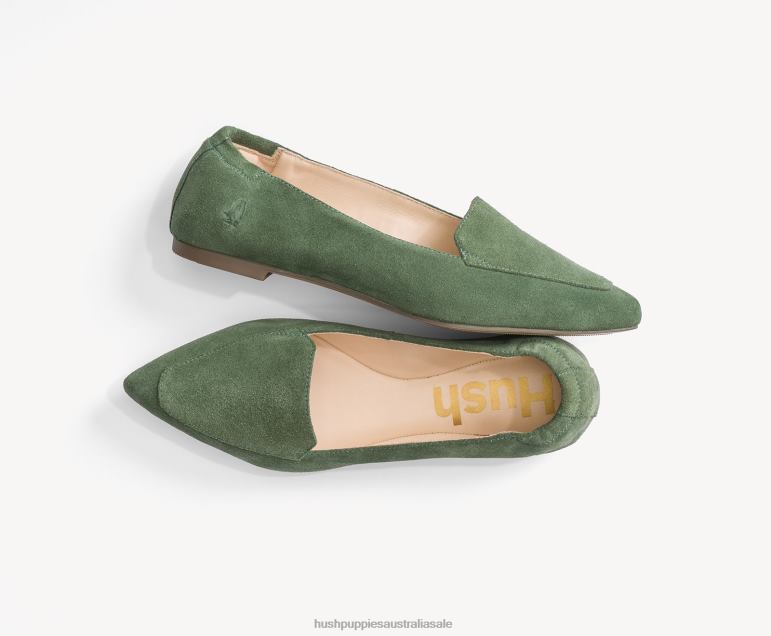 Soft Sage Suede Hazel Pointe Flat Women Hush Puppies Flat Shoes F264D58