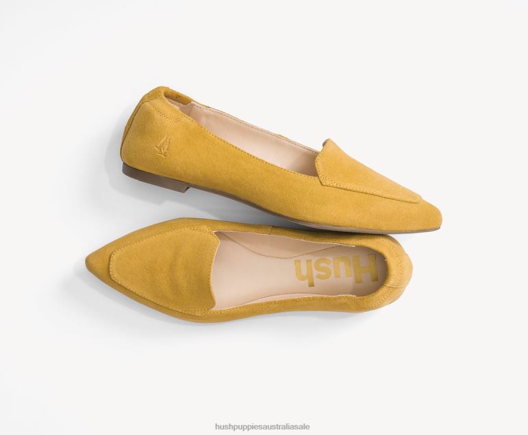 Summer Yellow Suede Hazel Pointe Flat Women Hush Puppies Flat Shoes F264D57