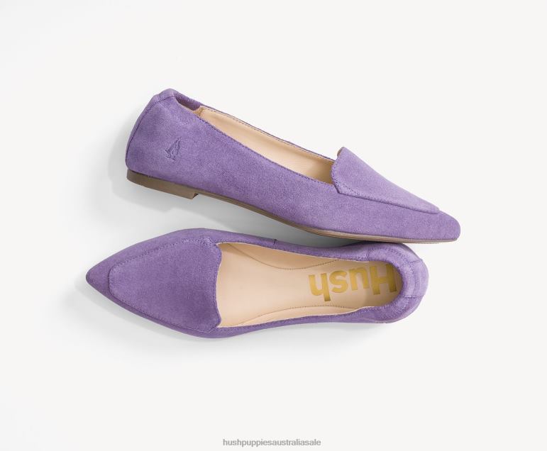 Taffy Purple Suede Hazel Pointe Flat Women Hush Puppies Flat Shoes F264D51