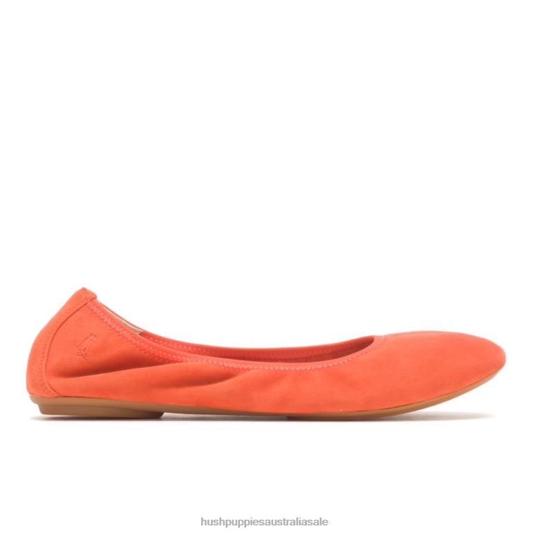 Tiger Orange Suede Chaste Ballet Flat 2 Women Hush Puppies Ballet Flat F264D81