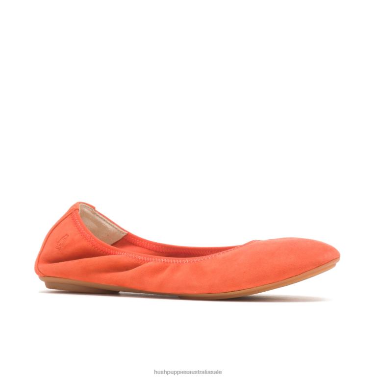 Tiger Orange Suede Chaste Ballet Flat 2 Women Hush Puppies Ballet Flat F264D81