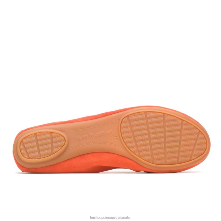 Tiger Orange Suede Chaste Ballet Flat 2 Women Hush Puppies Ballet Flat F264D81