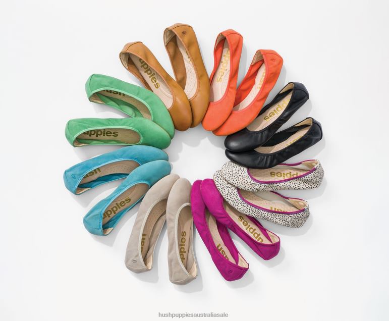 Tiger Orange Suede Chaste Ballet Flat 2 Women Hush Puppies Ballet Flat F264D81