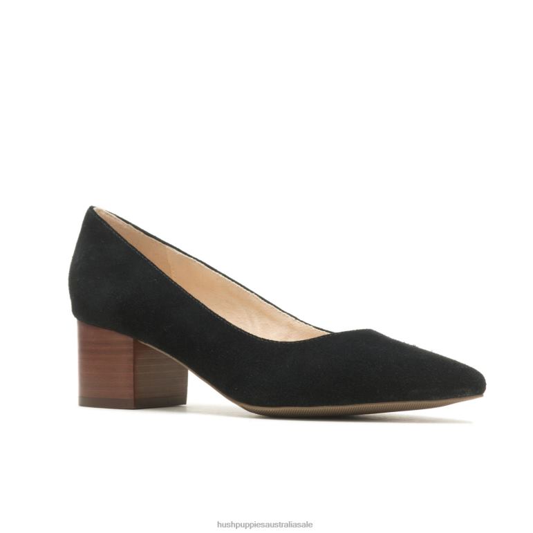 Bold Black Nubuck Sofie Pump Women Hush Puppies Heels F264D105
