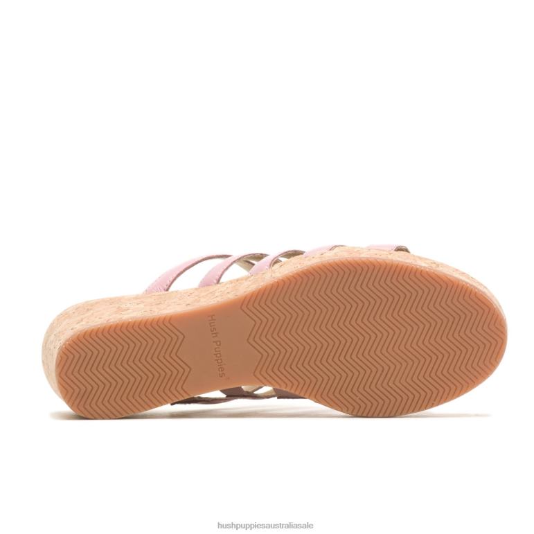 Cool Pink Leather Willow Slide Sandal Women Hush Puppies Heels F264D6