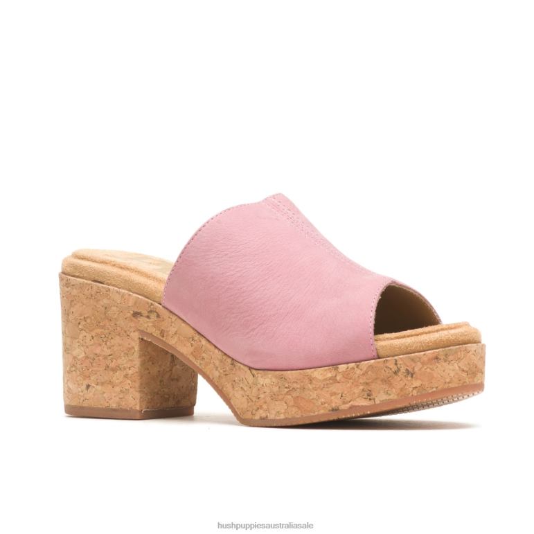 Cool Pink Nubuck Poppy Slide Women Hush Puppies Heels F264D5