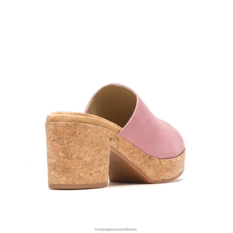 Cool Pink Nubuck Poppy Slide Women Hush Puppies Heels F264D5