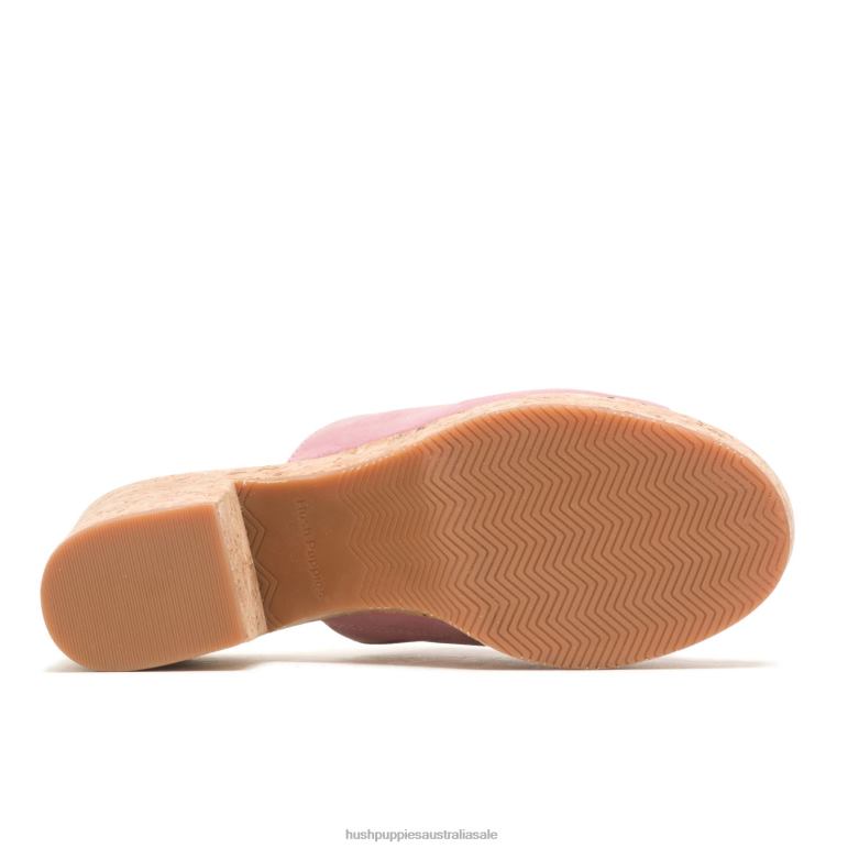 Cool Pink Nubuck Poppy Slide Women Hush Puppies Heels F264D5