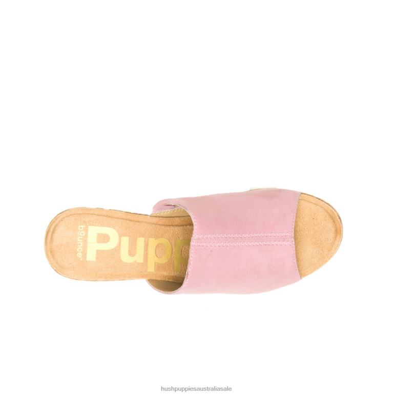 Cool Pink Nubuck Poppy Slide Women Hush Puppies Heels F264D5