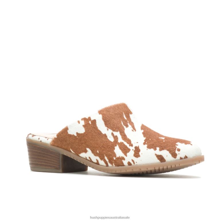 Cow Print Leather Sienna Mule Women Hush Puppies Heels F264D92