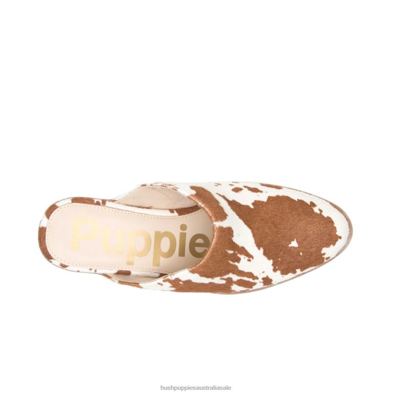 Cow Print Leather Sienna Mule Women Hush Puppies Heels F264D92