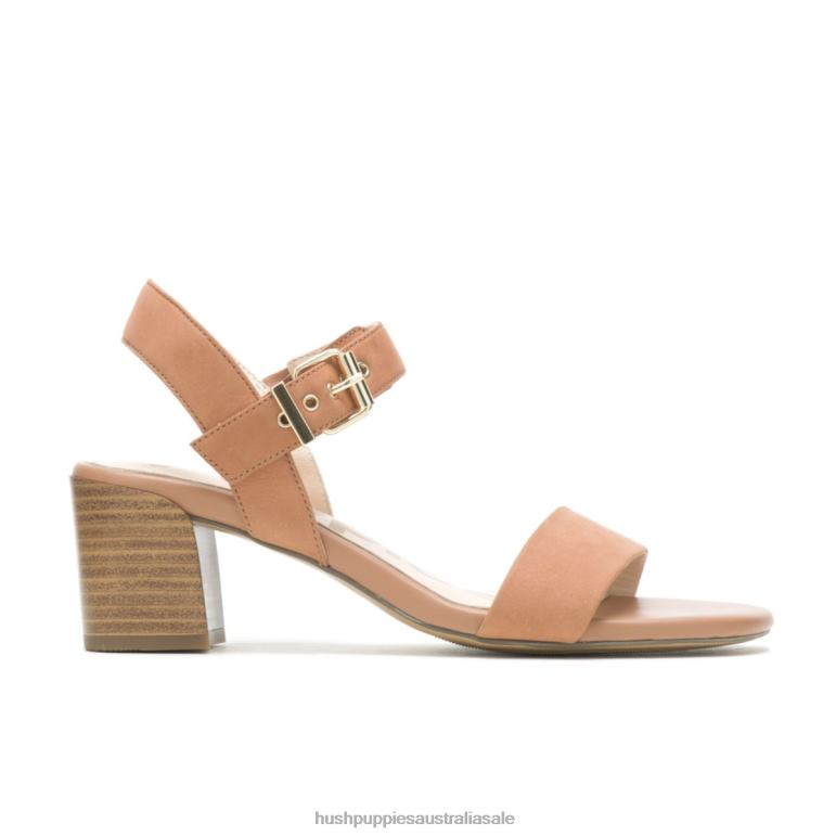 Desert Tan Nubuck Leila Quarter Strap Sandal Women Hush Puppies Heels F264D33