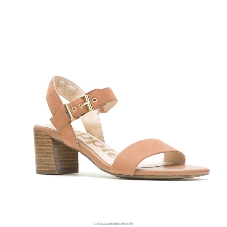 Desert Tan Nubuck Leila Quarter Strap Sandal Women Hush Puppies Heels F264D33