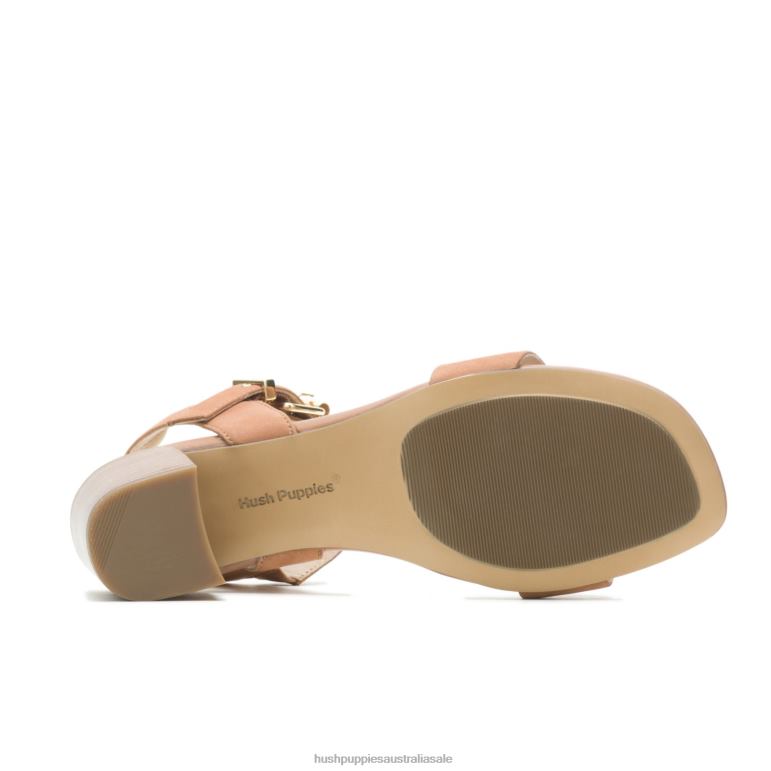 Desert Tan Nubuck Leila Quarter Strap Sandal Women Hush Puppies Heels F264D33