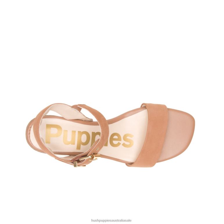 Desert Tan Nubuck Leila Quarter Strap Sandal Women Hush Puppies Heels F264D33