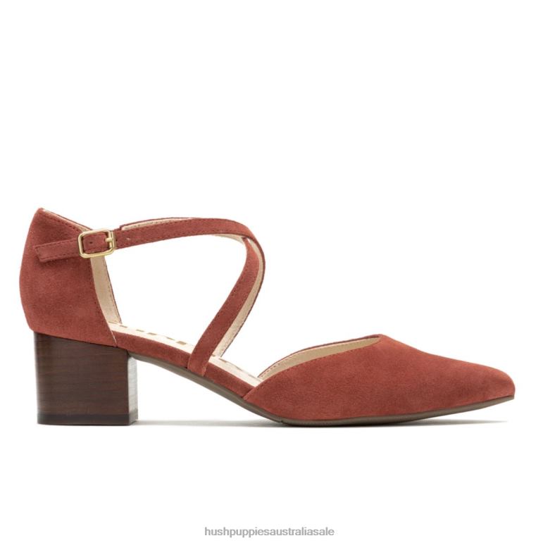 Dusty Rose Suede Sofie Cross Pump Women Hush Puppies Heels F264D101