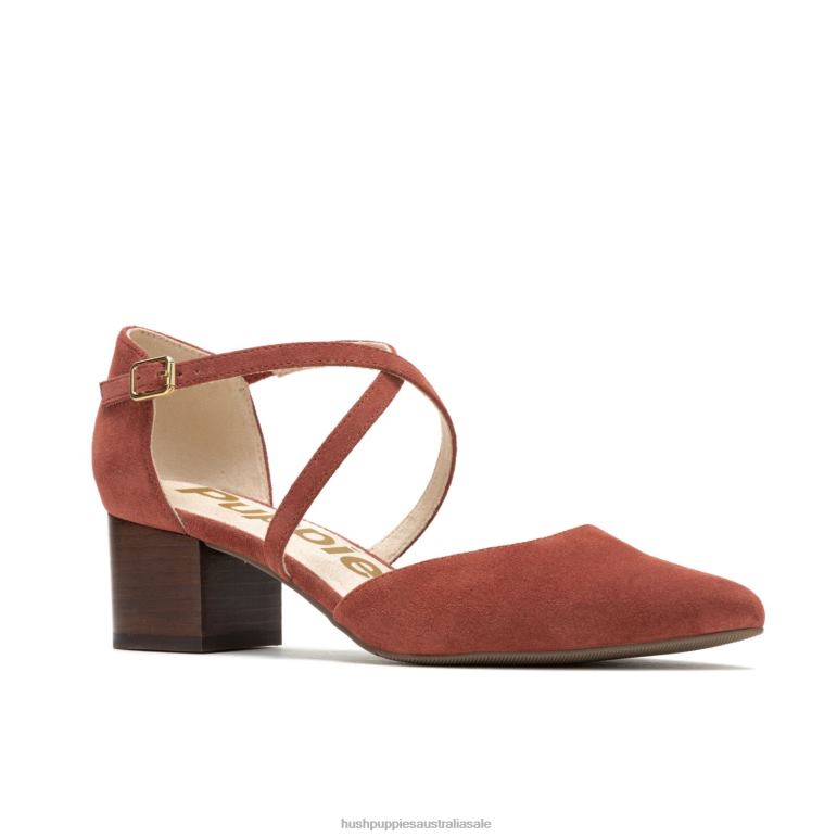 Dusty Rose Suede Sofie Cross Pump Women Hush Puppies Heels F264D101