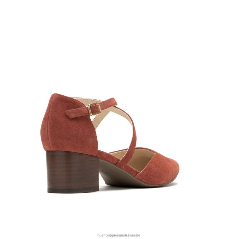 Dusty Rose Suede Sofie Cross Pump Women Hush Puppies Heels F264D101