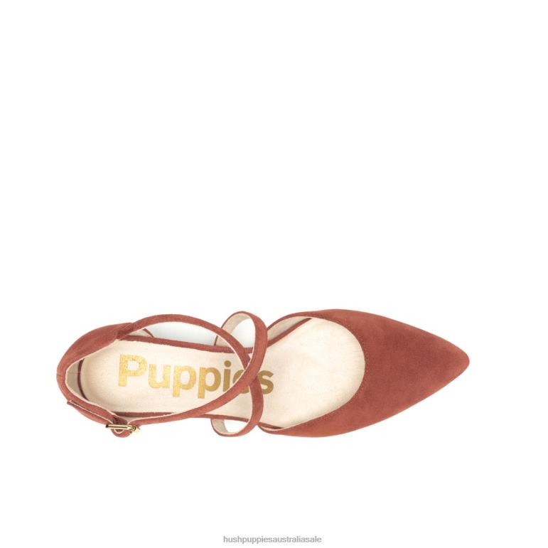Dusty Rose Suede Sofie Cross Pump Women Hush Puppies Heels F264D101